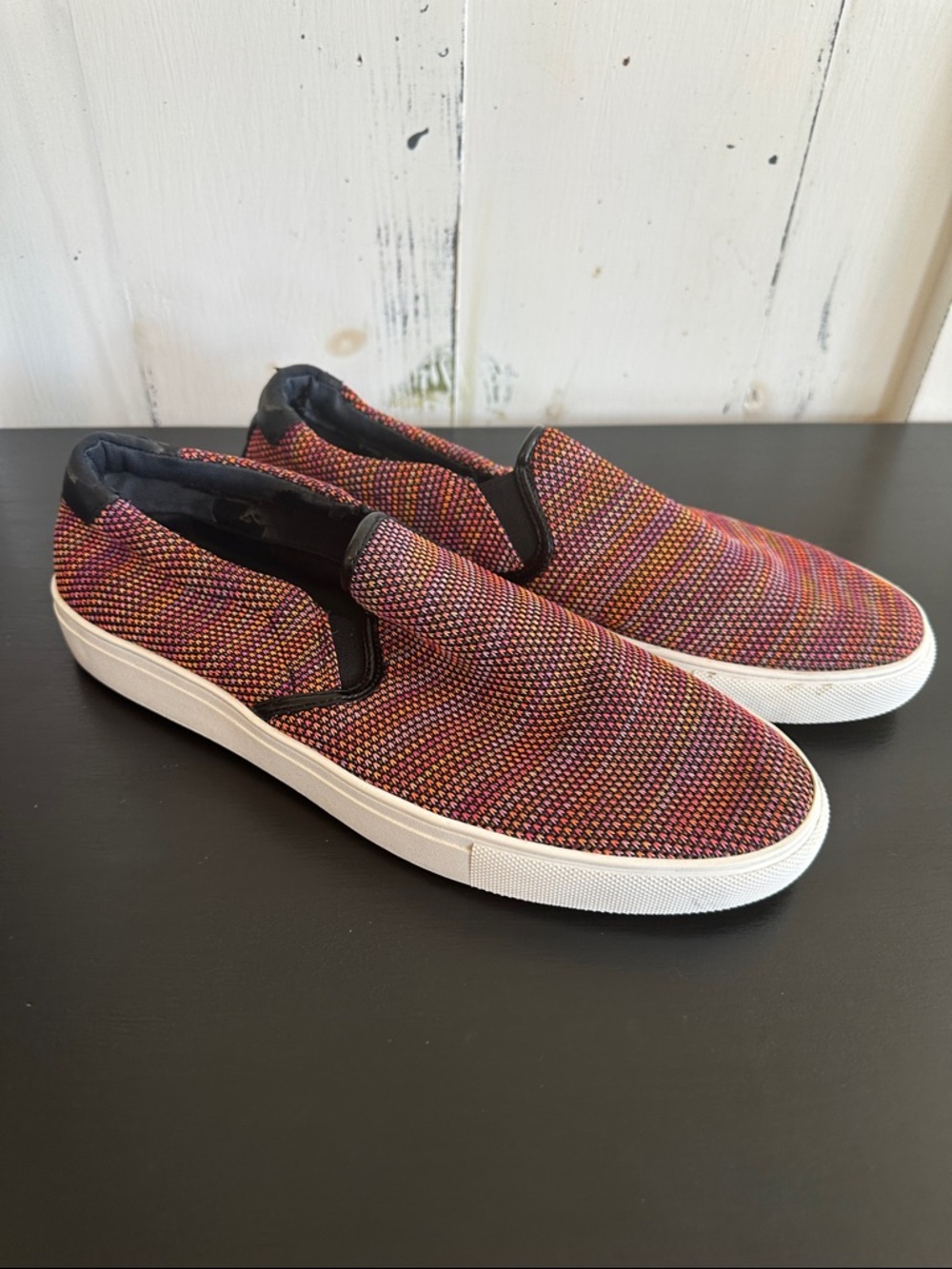 Sam Edelman Multicolor Woven Slip-On Loafers with White Sole